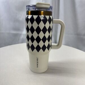 Thyme & Table 32oz Stainless Steel  Tumbler Handle Dual Lid No Straw